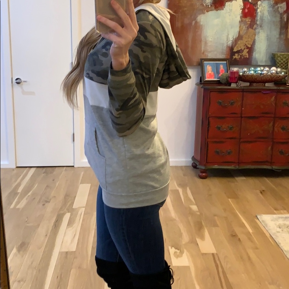 🌟RESTOCKED!🌟Camo Color Block Hoodie - Picture 6 of 8